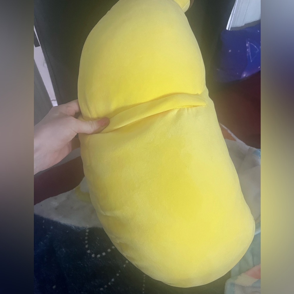 Yellow Plush Banana with Pink Stuffed Monkeys - Picture 3 of 4